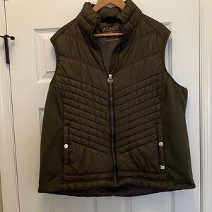 Michael Kors Women's Olive Green Quilted Vest